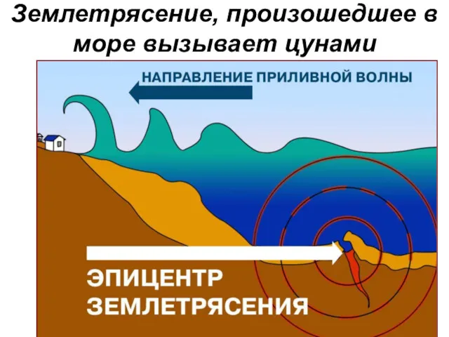 Землетрясение, произошедшее в море вызывает цунами