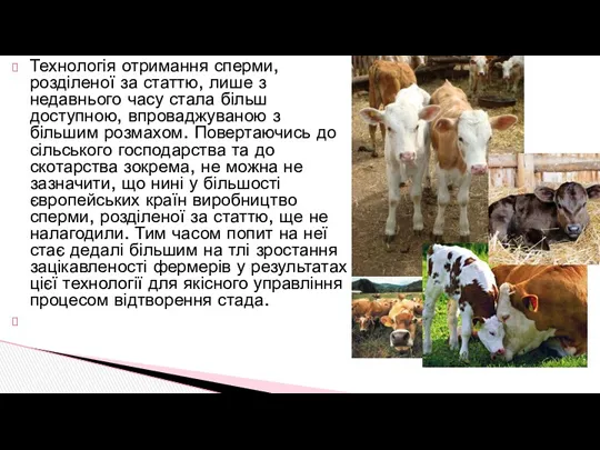 Технологія отримання сперми, розділеної за статтю, лише з недавнього часу