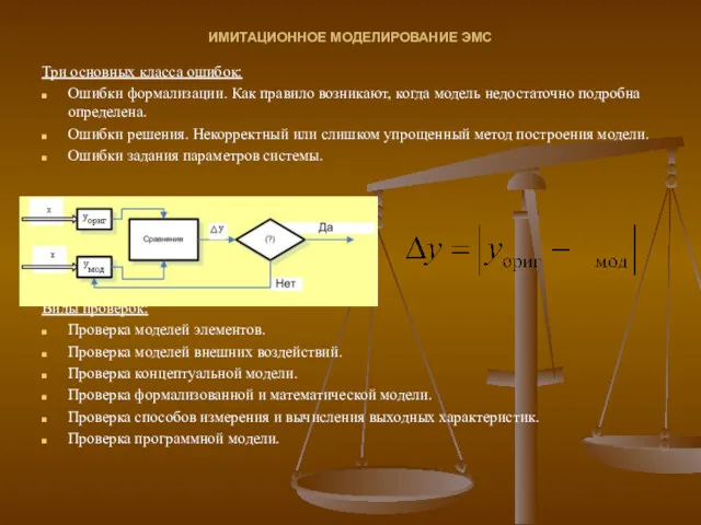 ИМИТАЦИОННОЕ МОДЕЛИРОВАНИЕ ЭМС Три основных класса ошибок: Ошибки формализации. Как