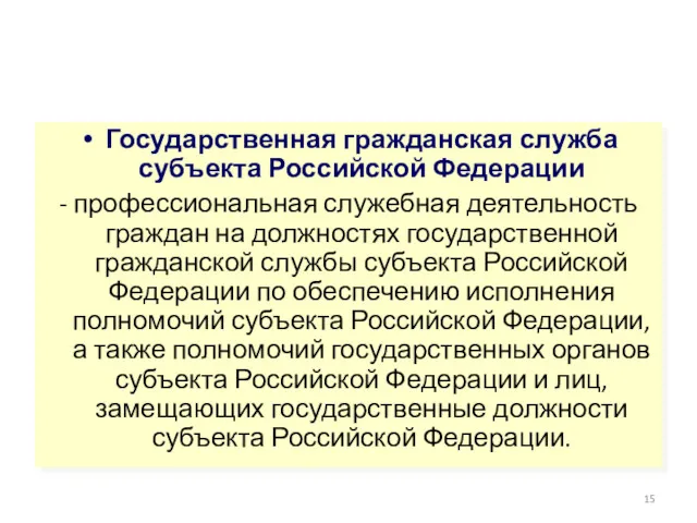 Государственная гражданская служба субъекта Российской Федерации - профессиональная служебная деятельность