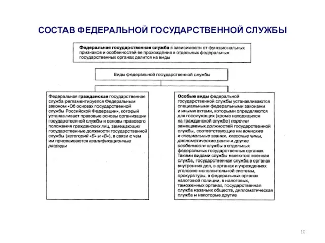 СОСТАВ ФЕДЕРАЛЬНОЙ ГОСУДАРСТВЕННОЙ СЛУЖБЫ