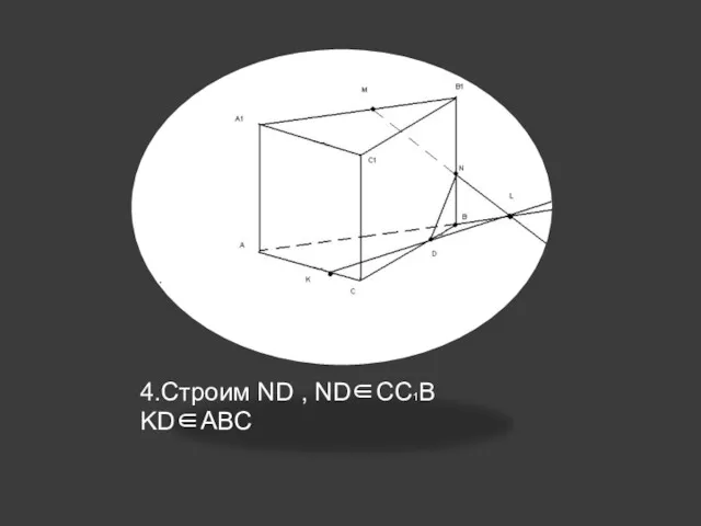 4.Строим ND , ND∈CC1B KD∈ABC