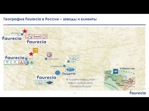 География Faurecia в России – заводы и клиенты г. Санкт-Петербург