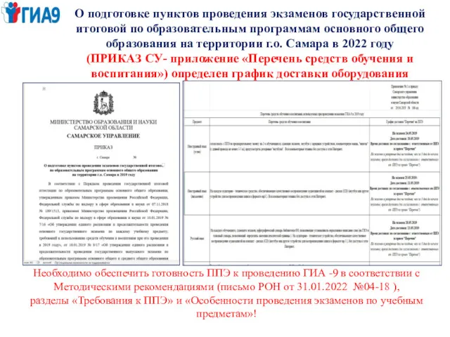 О подготовке пунктов проведения экзаменов государственной итоговой по образовательным программам основного общего образования