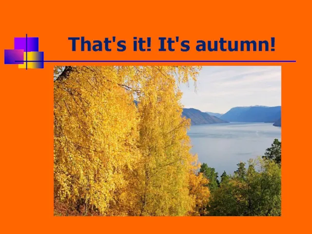 That's it! It's autumn!