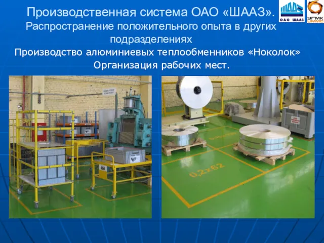 Производственная система ОАО «ШААЗ». Распространение положительного опыта в других подразделениях Производство алюминиевых теплообменников