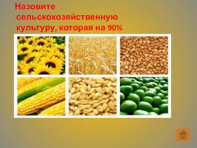 Назовите сельскохозяйственную культуру, которая на 90% сгорает, а на 10% выбрасывается?