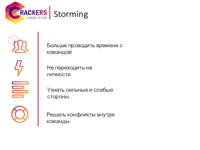 Решать конфликты внутри команды Узнать сильные и слабые стороны Не