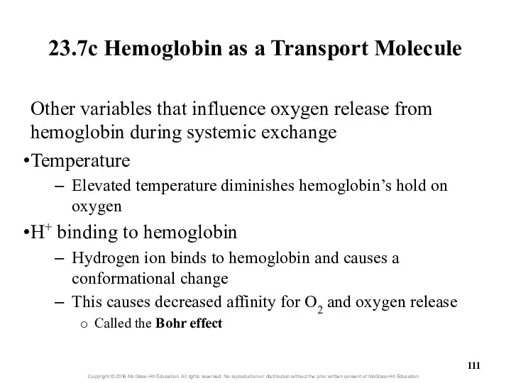 23.7c Hemoglobin as a Transport Molecule Other variables that influence