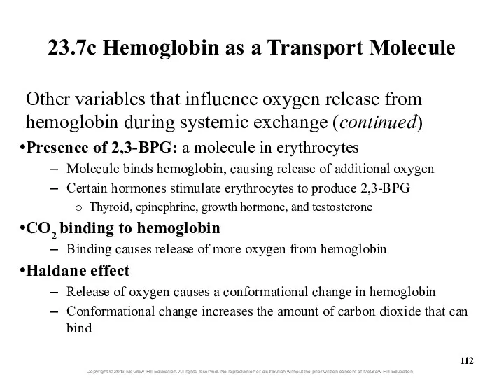 23.7c Hemoglobin as a Transport Molecule Other variables that influence