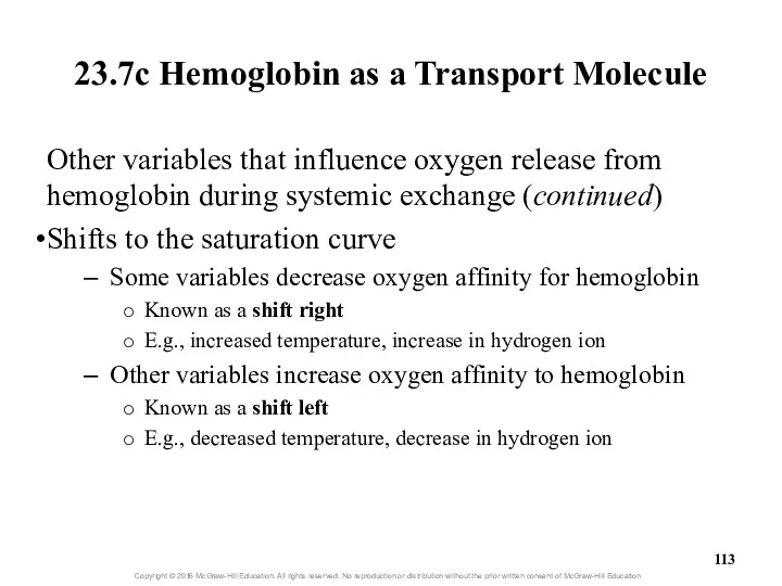 23.7c Hemoglobin as a Transport Molecule Other variables that influence
