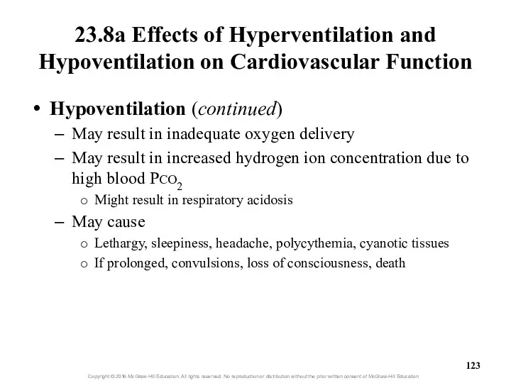 23.8a Effects of Hyperventilation and Hypoventilation on Cardiovascular Function Hypoventilation