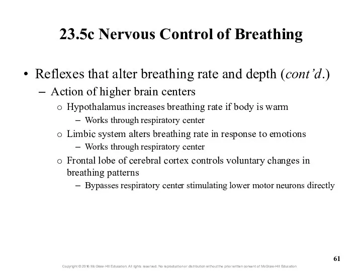 23.5c Nervous Control of Breathing Reflexes that alter breathing rate