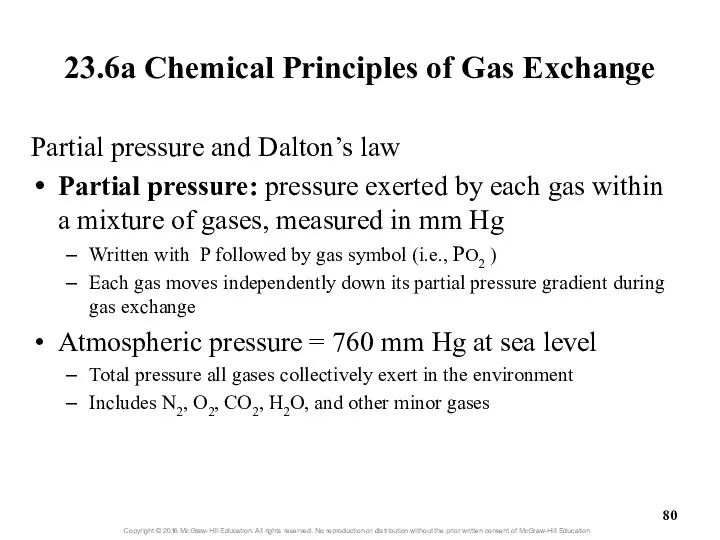23.6a Chemical Principles of Gas Exchange Partial pressure and Dalton’s