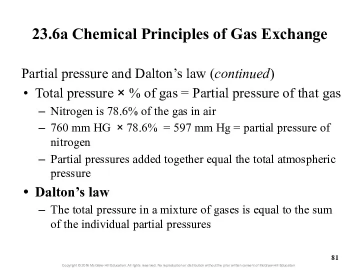 23.6a Chemical Principles of Gas Exchange Partial pressure and Dalton’s