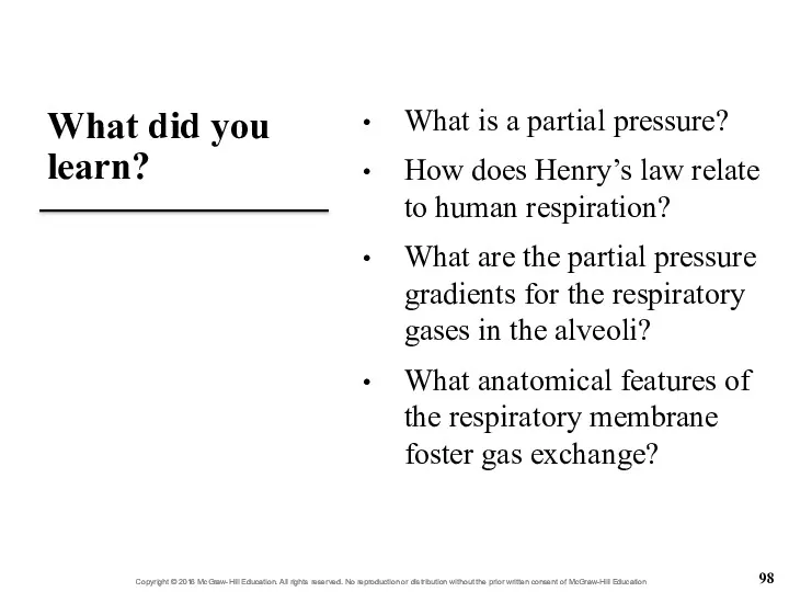 What did you learn? What is a partial pressure? How