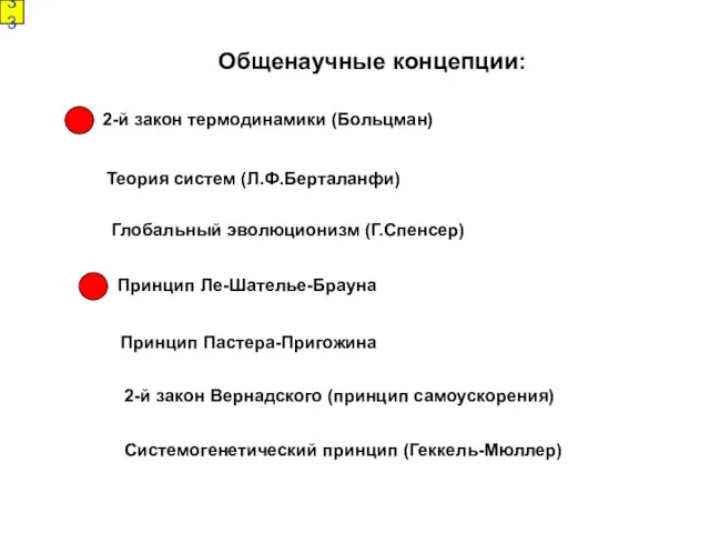 Общенаучные концепции: 2-й закон термодинамики (Больцман) Теория систем (Л.Ф.Берталанфи) Глобальный