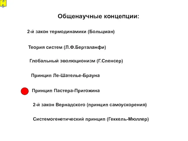 Общенаучные концепции: 2-й закон термодинамики (Больцман) Теория систем (Л.Ф.Берталанфи) Глобальный