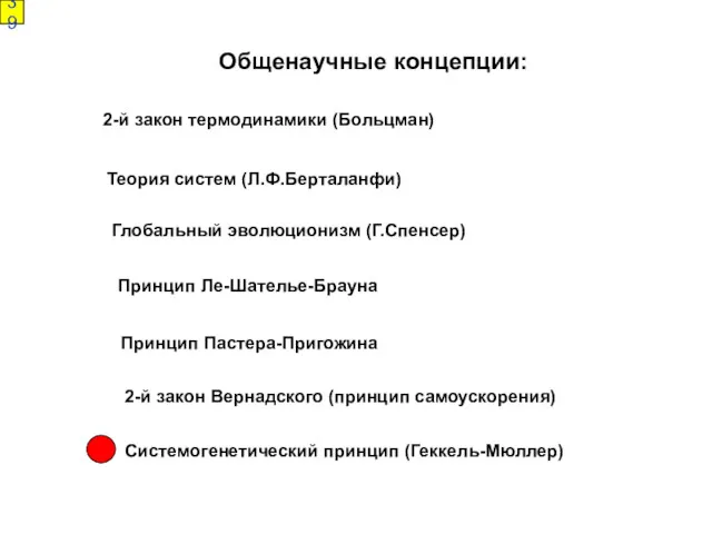 Общенаучные концепции: 2-й закон термодинамики (Больцман) Теория систем (Л.Ф.Берталанфи) Глобальный