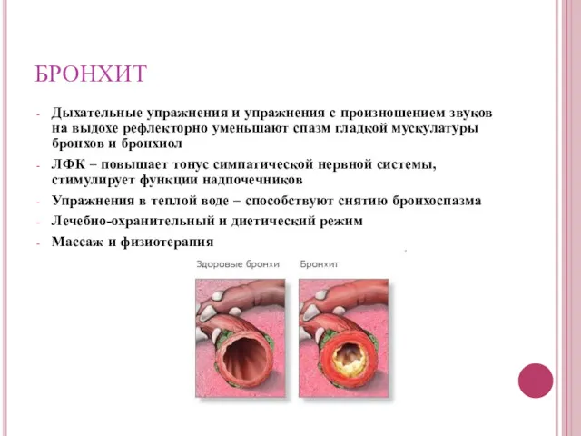 БРОНХИТ Дыхательные упражнения и упражнения с произношением звуков на выдохе