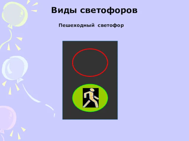 Виды светофоров Пешеходный светофор