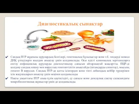 Диагностикалық сынақтар Сандық ПТР жұқпалы аурулардың белгілері, генетикалық бұзылыстар және