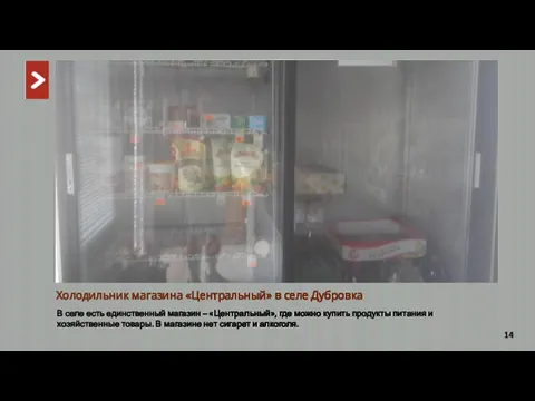 Холодильник магазина «Центральный» в селе Дубровка В селе есть единственный