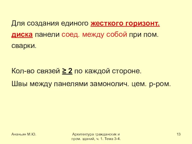 Ананьин М.Ю. Архитектура гражданских и пром. зданий, ч. 1. Тема