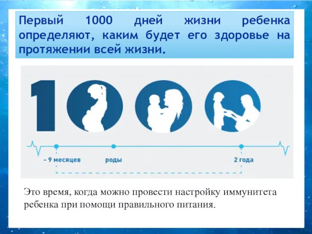 Первый 1000 дней жизни ребенка определяют, каким будет его здоровье