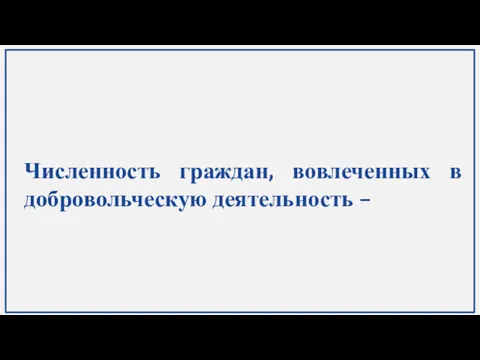 Численность граждан, вовлеченных в добровольческую деятельность –