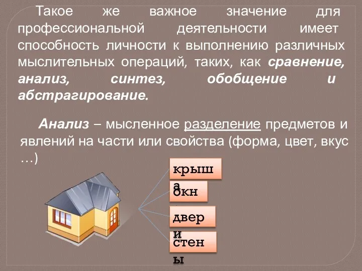 Такое же важное значение для профессиональной деятельности имеет способность личности