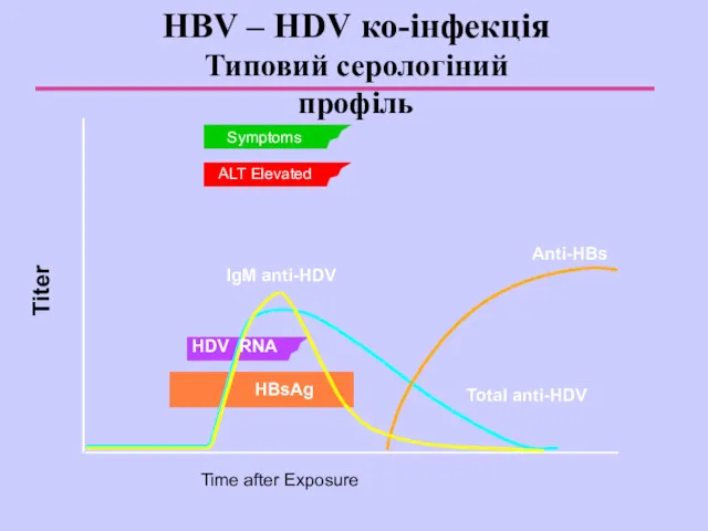 HBV – HDV ко-інфекція Типовий серологіний профіль