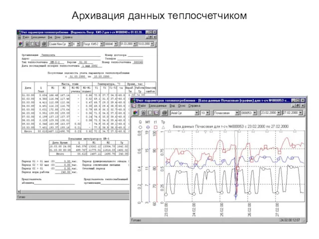 Архивация данных теплосчетчиком