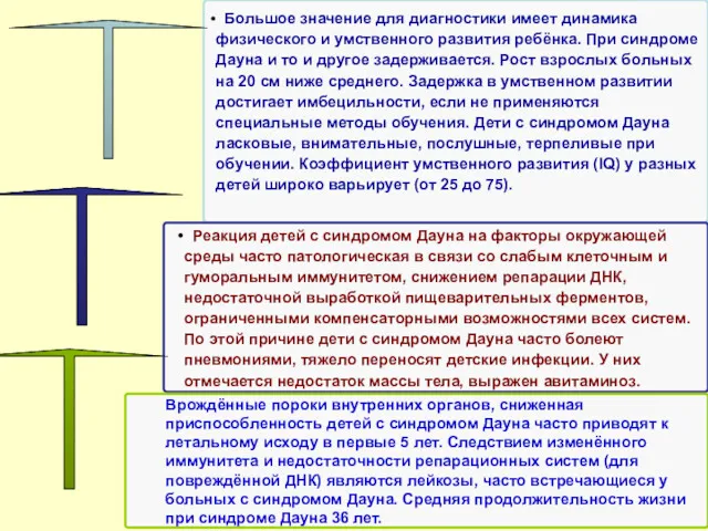 Врождённые пороки внутренних органов, сниженная приспособленность детей с синдромом Дауна