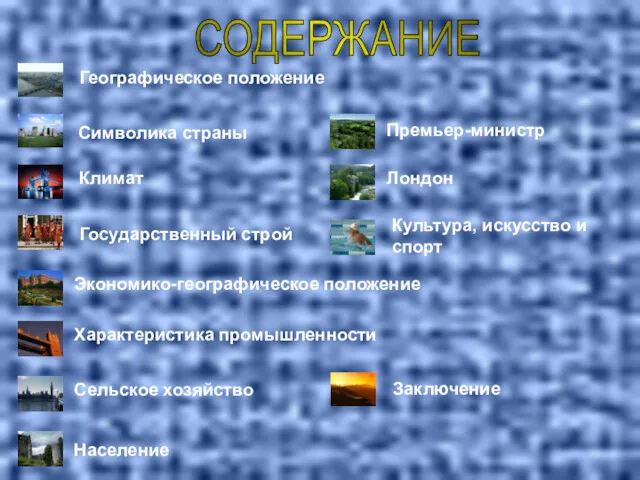 СОДЕРЖАНИЕ Географическое положение Символика страны Климат Государственный строй Экономико-географическое положение