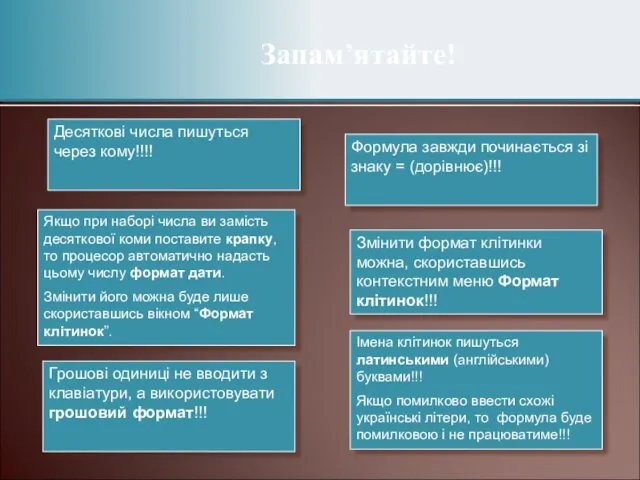 Запам’ятайте! Якщо при наборі числа ви замість десяткової коми поставите