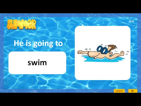 He is going to swim 8/15 CHECK