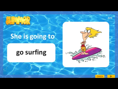 She is going to go surfing 9/15 CHECK