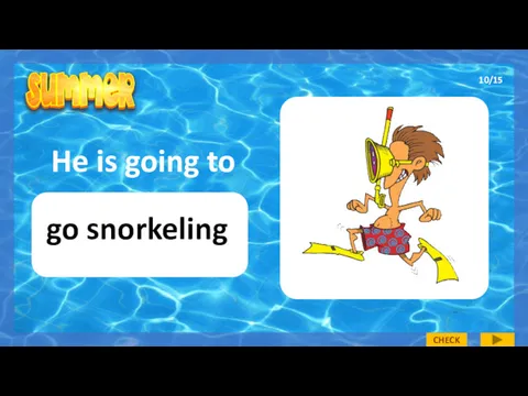 He is going to go snorkeling 10/15 CHECK