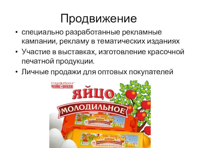 Продвижение специально разработанные рекламные кампании, рекламу в тематических изданиях Участие