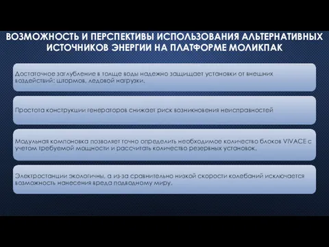 ВОЗМОЖНОСТЬ И ПЕРСПЕКТИВЫ ИСПОЛЬЗОВАНИЯ АЛЬТЕРНАТИВНЫХ ИСТОЧНИКОВ ЭНЕРГИИ НА ПЛАТФОРМЕ МОЛИКПАК