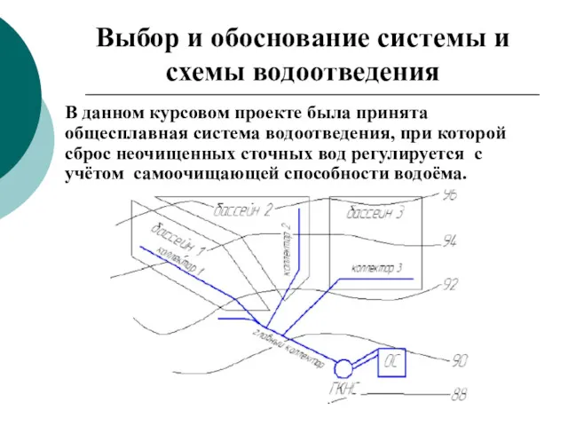 Выбор и обоснование системы и схемы водоотведения В данном курсовом