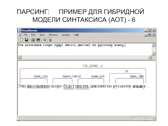 ПАРСИНГ: ПРИМЕР ДЛЯ ГИБРИДНОЙ МОДЕЛИ СИНТАКСИСА (АОТ) - 6