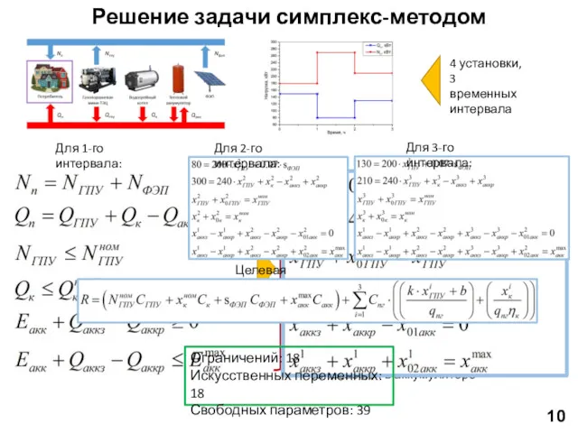 4 установки, 3 временных интервала Для 3-го интервала: Для 2-го