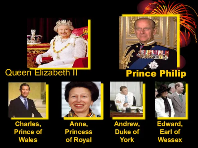 Queen Elizabeth II Charles, Prince of Wales Anne, Princess of
