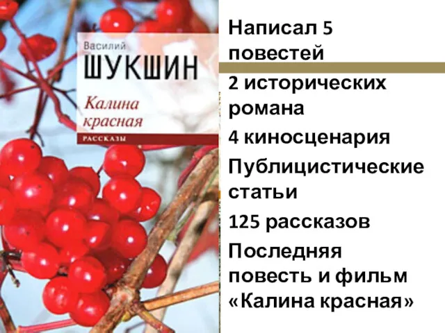 Написал 5 повестей 2 исторических романа 4 киносценария Публицистические статьи