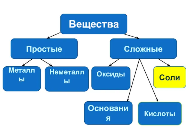 Вещества Простые Сложные Металлы Неметаллы Оксиды Основания Соли Кислоты