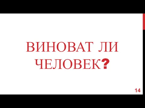 ВИНОВАТ ЛИ ЧЕЛОВЕК?