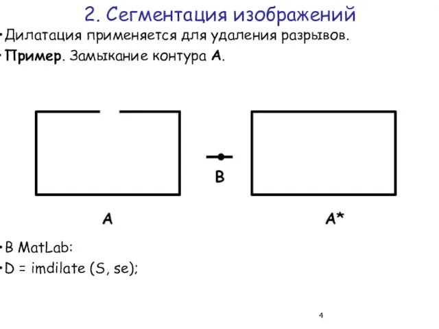 Дилатация применяется для удаления разрывов. Пример. Замыкание контура A. 2.