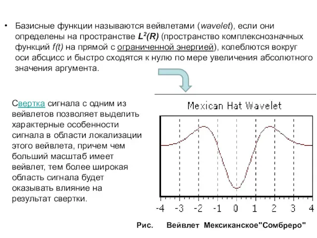 Базисные функции называются вейвлетами (wavelet), если они определены на пространстве